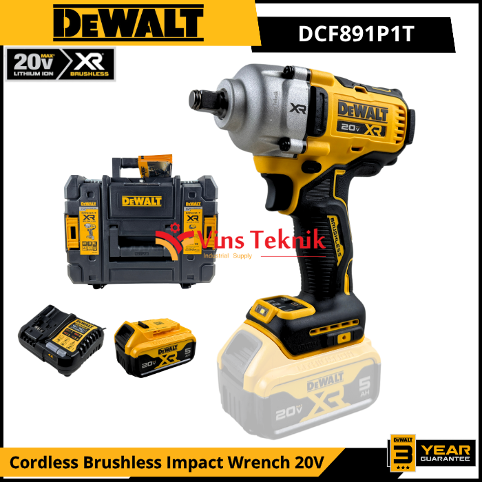 DEWALT DCF891 N/P1T Mesin Pembuka Baut Cordless Brushless Impact Wrench 1/2" 812Nm 20V DCF891N DCF891P1T