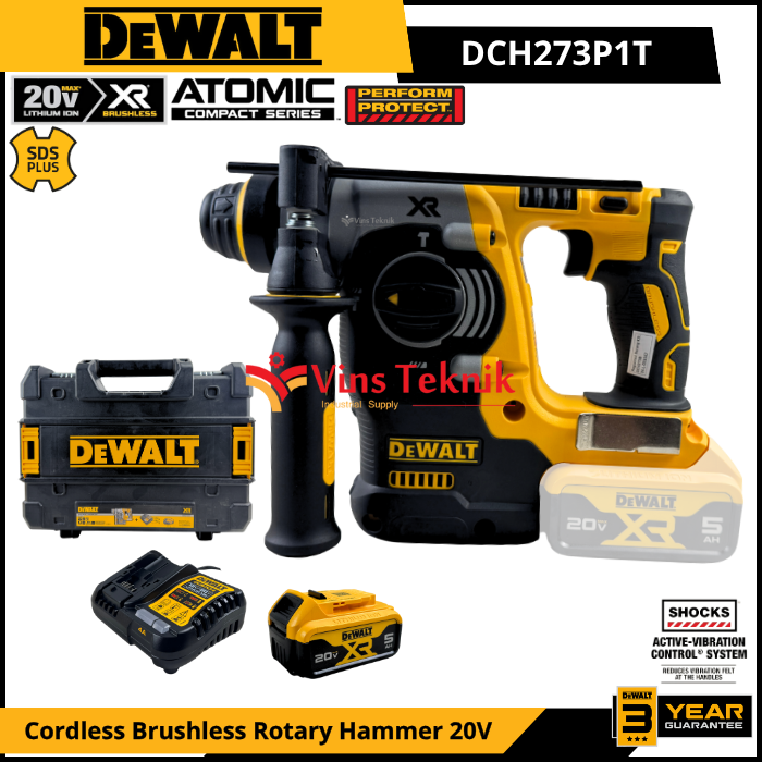 DEWALT DCH273 B/P1T Mesin Bor Tembok Beton Baterai Cordless Brushless Rotary Hammer Drill 2.1Joule 3MODE DCH273