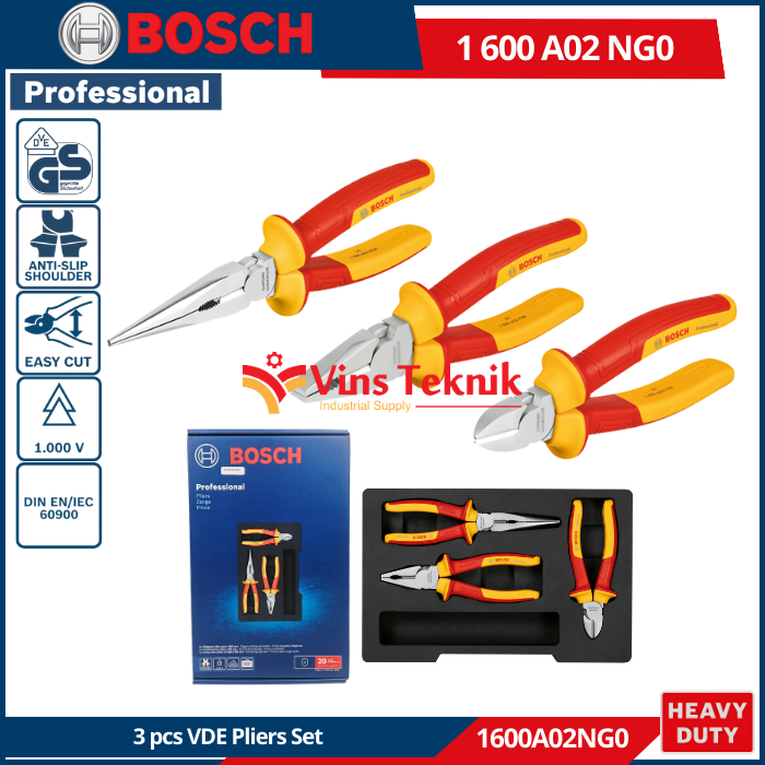 3 Pcs Set Tang Listrik Cr-V TOTAL THT2K0302