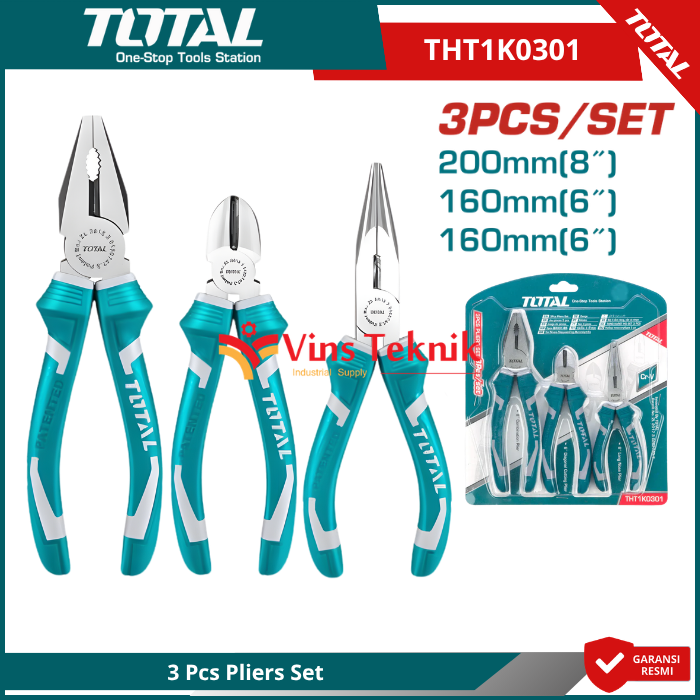 3 Pcs Set Tang Listrik Cr-V TOTAL THT2K0302