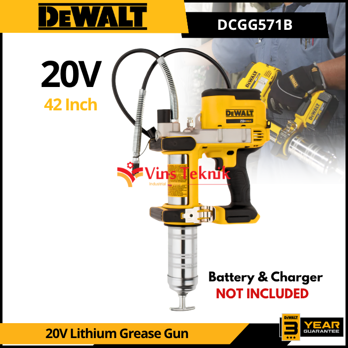 DEWALT DCGG571B Mesin Pelumas Gemuk Baterai Cordless Brushless Grease Gun 20V DCGG571 B