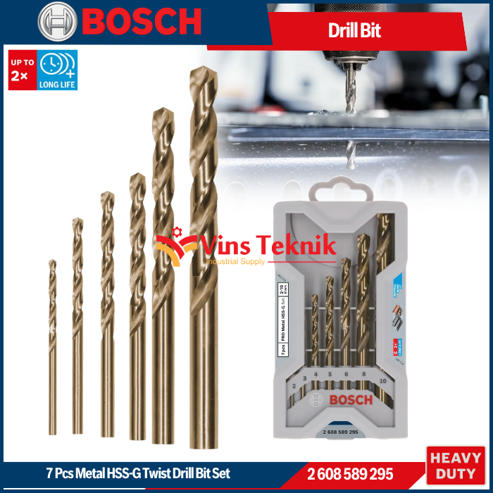 BOSCH Mata Bor Besi Metal HSS-G Twist Drill Bit Set 7Pcs 2608589295