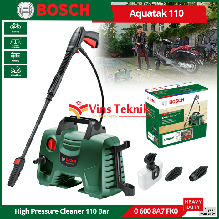 BOSCH AQT 110 Mesin Cuci Steam High Pressure Cleaner Easy Aquatak 110 AQT110 100Bar 1300Watt