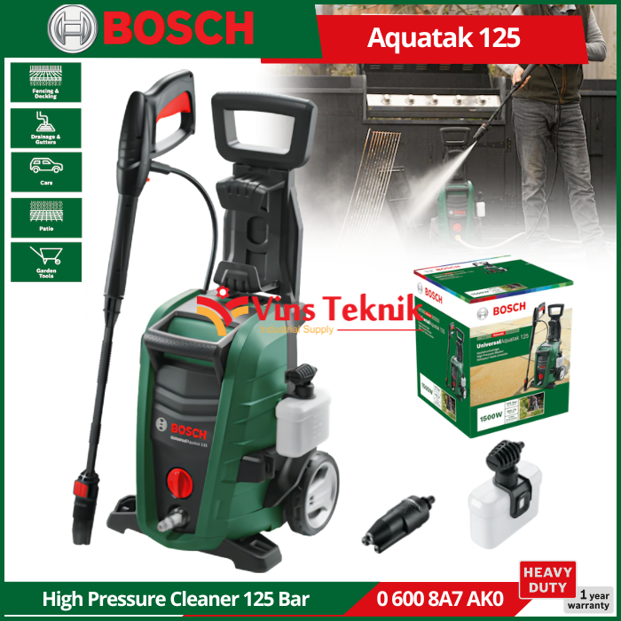 BOSCH AQT 125 Mesin Cuci Steam High Pressure Cleaner Aquatak125 Universal Aquatak 125 AQT125 125Bar 1500Watt