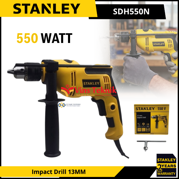 STANLEY SDH550N Mesin Bor Tembok Listrik Impact Drill Hammer Drill 13MM 550Watt SDH 550