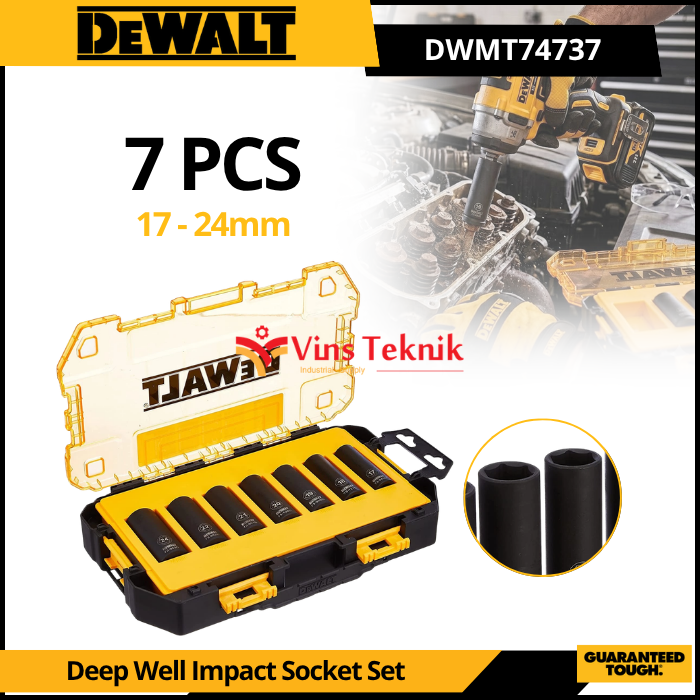 DEWALT DWMT74737 Mata Shocket Soket Set Deep Impact Socket Set 17-24mm 7Pcs 1/2" DWMT 74737