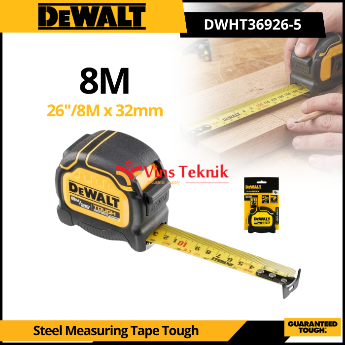 DEWALT DWHT36926-5 Steel Measuring Tape Meteran Manual 26" 8M x 32mm Tough Series DWHT 36926 5