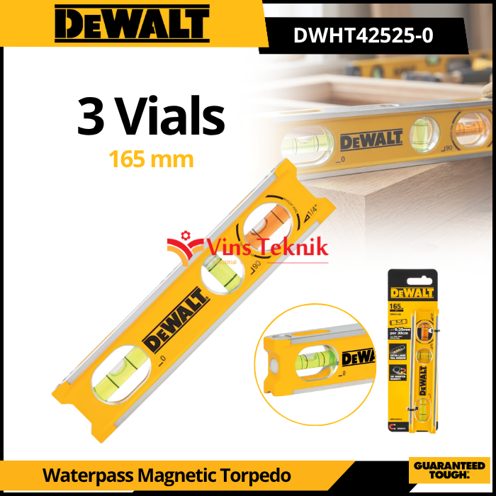 DEWALT DWHT42525-0 Waterpas Waterpass Magnetic Torpedo Level 6.5 Inch 165mm DWHT 42525 0