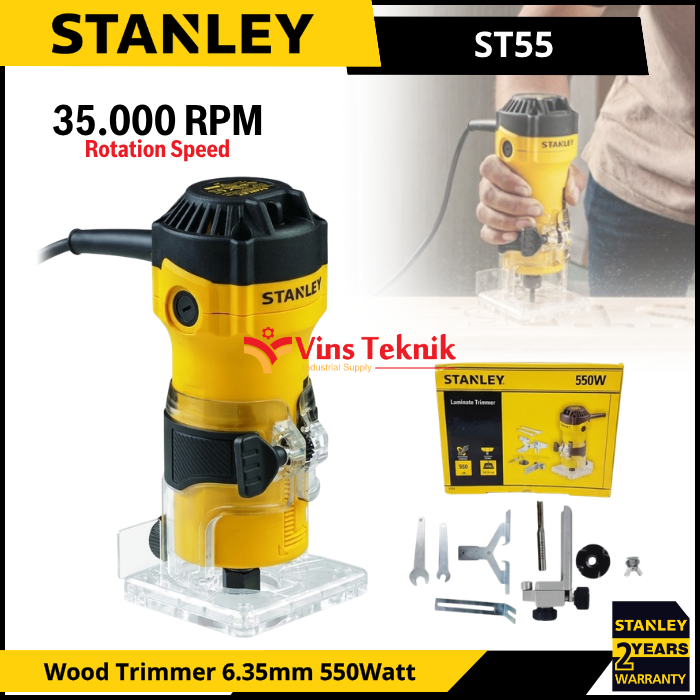 STANLEY ST55 Mesin Profil Kayu Wood Trimmer 6.35mm 550Watt ST 55