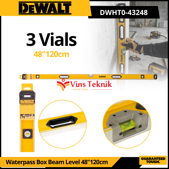 DEWALT DWHT0-43248 Pengukur Kemiringan Waterpas Waterpass Box Beam Level 48" / 120 CM DWHT0 43248