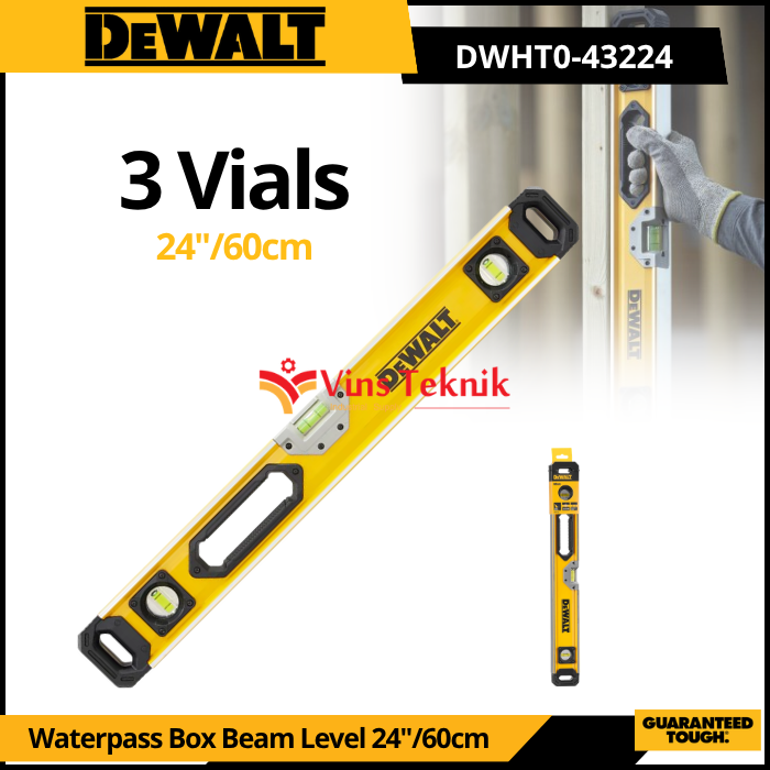 DEWALT DWHT0-43224 Pengukur Kemiringan Waterpas Waterpass Box Beam Level 24" / 60 CM DWHT0 43224