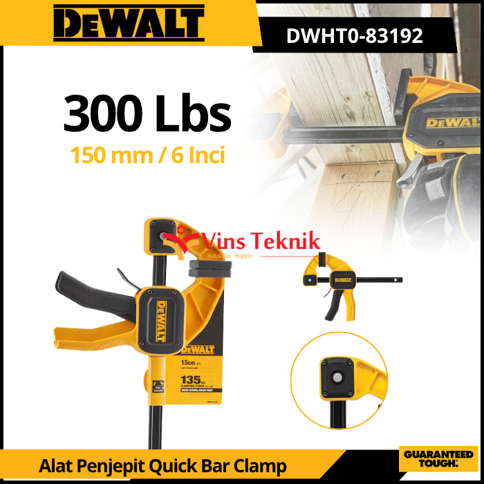 DEWALT DWHT0-83192 Clamp F Alat Penjepit Quick Bar Clamp Trigger Clamp 6" 150MM DWHT0 83192