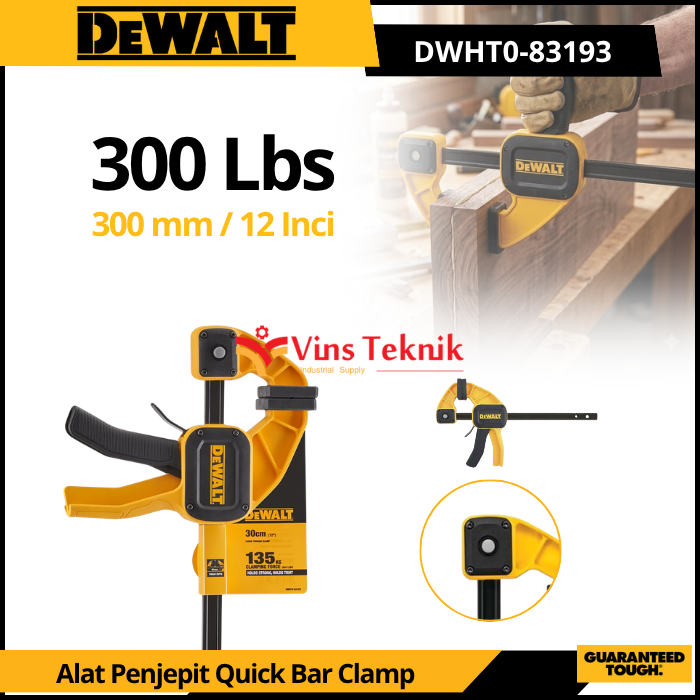 DEWALT DWHT0-83193 Clamp F Alat Penjepit Quick Bar Clamp Trigger Clamp 12" 300MM DWHT0 83193
