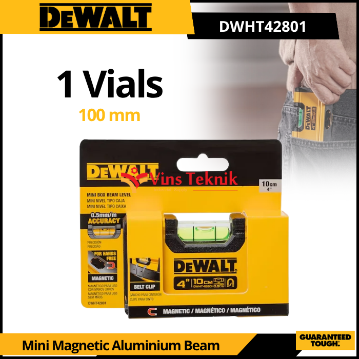 DEWALT DWHT42801 Waterpas Waterpass Mini Magnetic Aluminium Beam Level 4″/10cm DWHT 42801