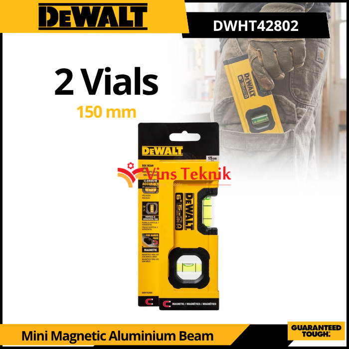 DEWALT DWHT42802 Waterpas Waterpass Mini Magnetic Aluminium Beam Level 6″/15cm DWHT 42802