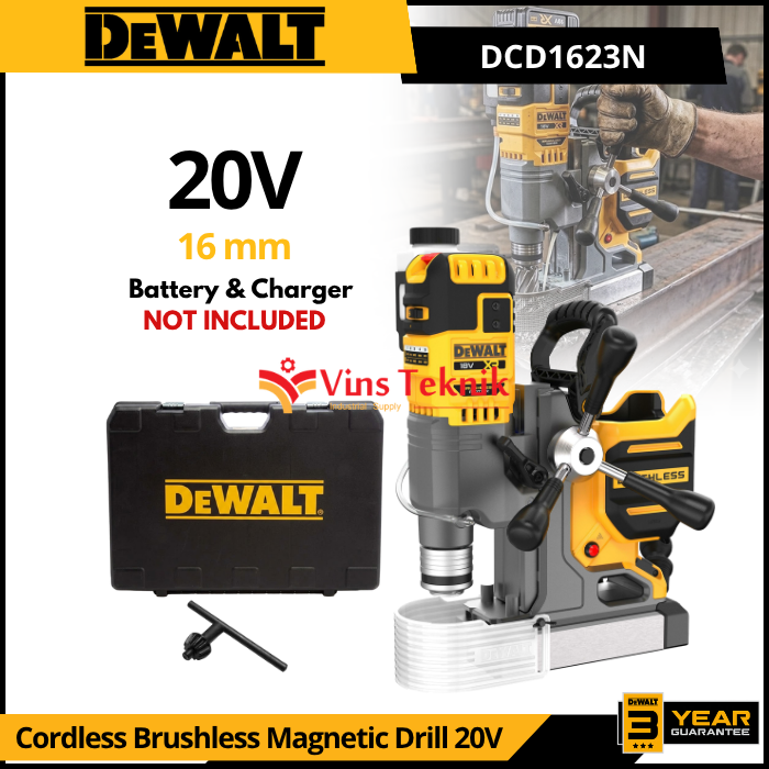 DEWALT DCD1623N Mesin Bor Magnet Baterai Cordless Brushless Magnetic Drill 20V DCD1623 N