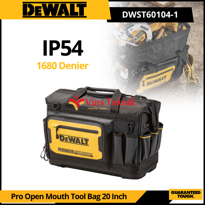 DEWALT DWST60104-1 Tas Alat Perkakas ToolBag Pro Open Mouth Tool Bag 20 Inch DWST 60104 1