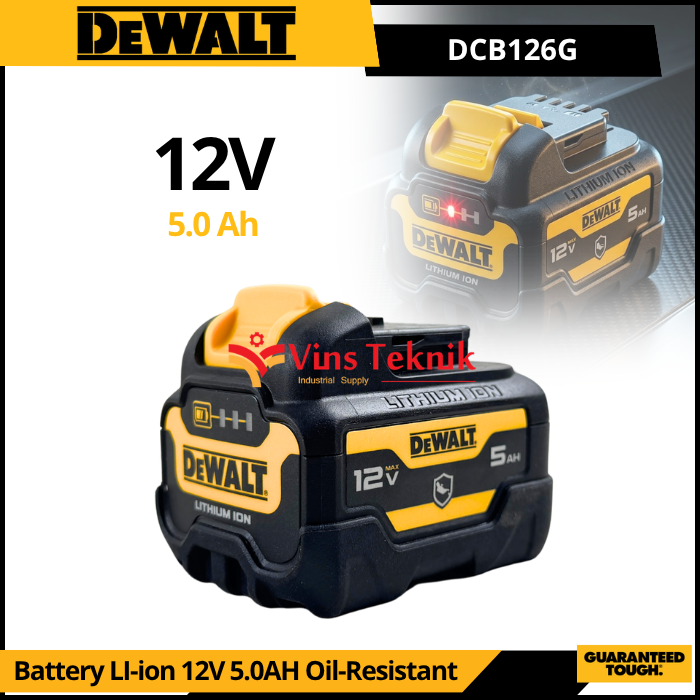 DEWALT DCB126G Baterai Cordless Battery LI-ion 12V 5.0AH DCB126 G Oil-Resistant DCB126 G