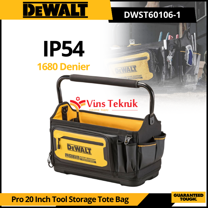 DEWALT DWST60106-1 Tas Alat Perkakas ToolBag Pro Tote Bag For Tool 20 Inch DWST 60106 1