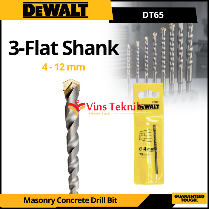 DEWALT Mata Bor Tembok Beton Masonry Concrete Drill Bit 4 - 12 MM
