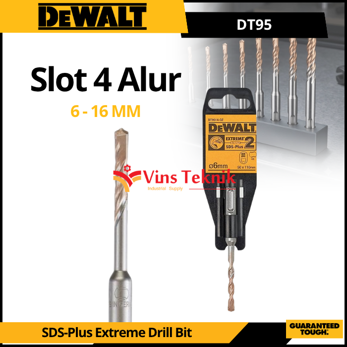 DEWALT Mata Bor Tembok Beton SDS-Plus Extreme Drill Bit 6 - 16 MM