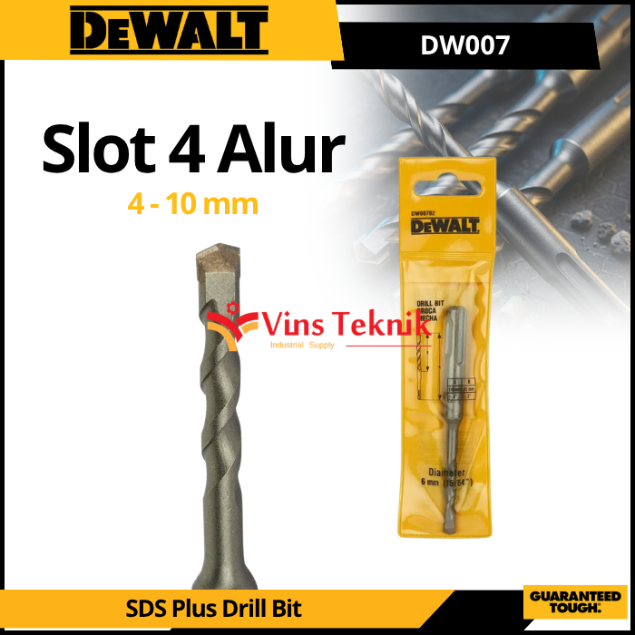 DEWALT Mata Bor Tembok Beton SDS Plus Carbide Drill Bit